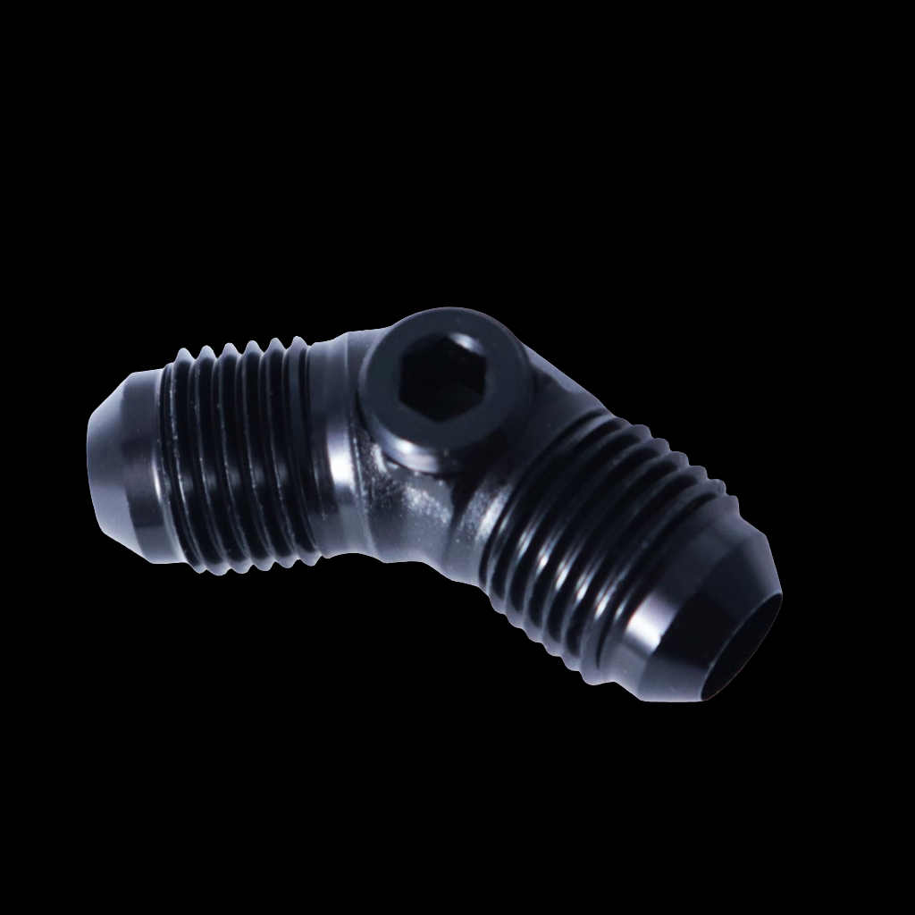 AN Male Union with 1/8″ NPT Port Adapter – 45 Degree