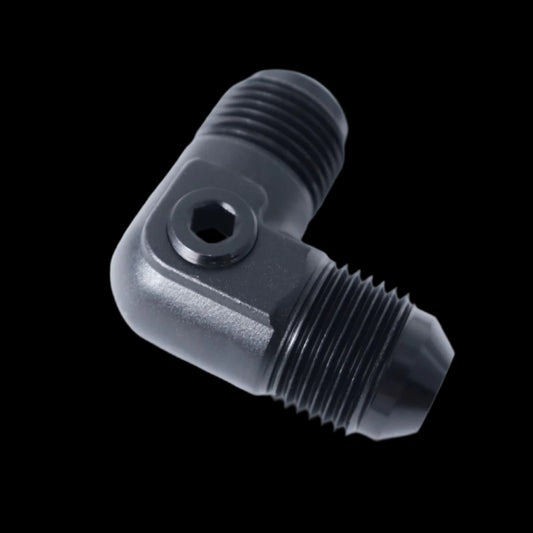 AN Male Union with 1/8″ NPT Port Adapter – 90 Degree