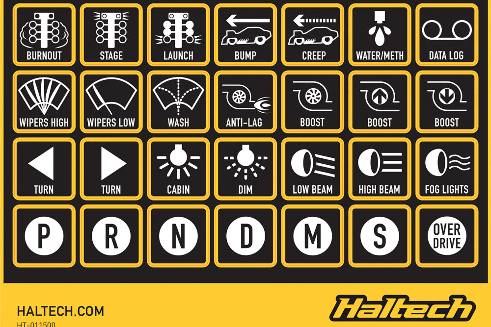 Haltech CAN Keybad Label Set