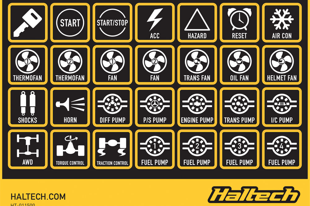 Haltech CAN Keybad Label Set
