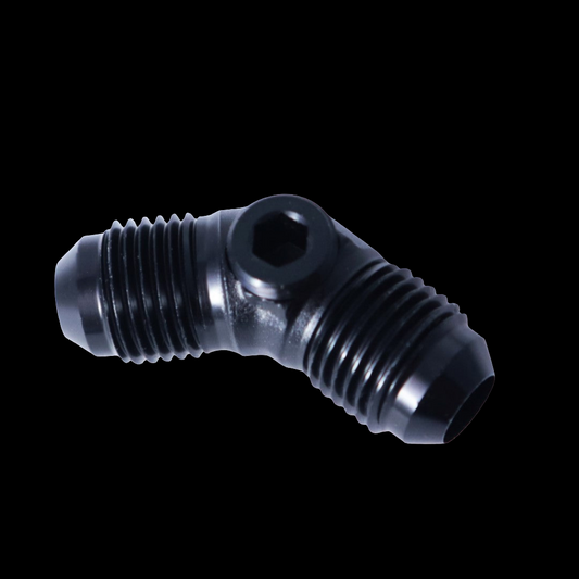 AN Male Union with 1/8″ NPT Port Adapter – 45 Degree